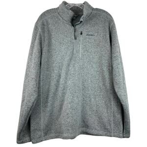 Eddie Bauer Men’s Charcoal Grey 1/4 Zip Radiator Fleece Pullover Large